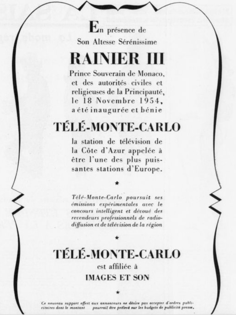 Inauguration TMC Télé Monte-Carlo